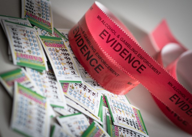 Evidence tape next to pulltabs 