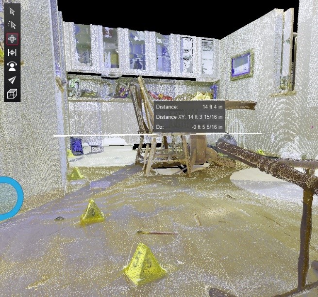 Picture showing measurements obtained from the 3D scanner used by the Crime Scene Team