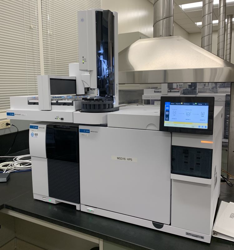 A GCMS instrument used in the Drug Chemistry section.