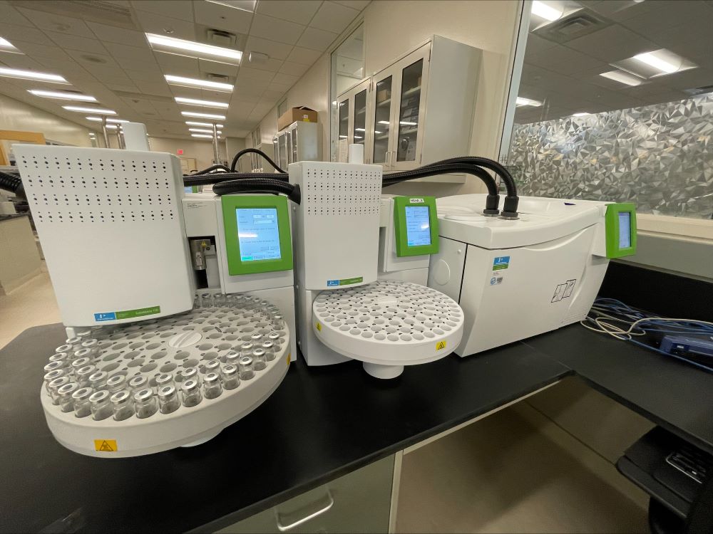 A head space gas chromatograph instrument used in the Toxicology Section.