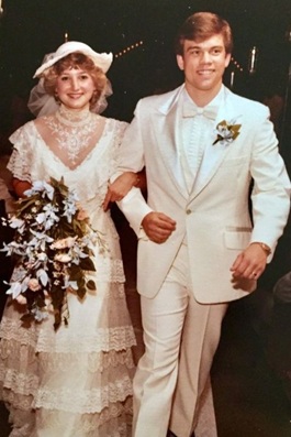 Mike and his wife, Gayleen, on their wedding day