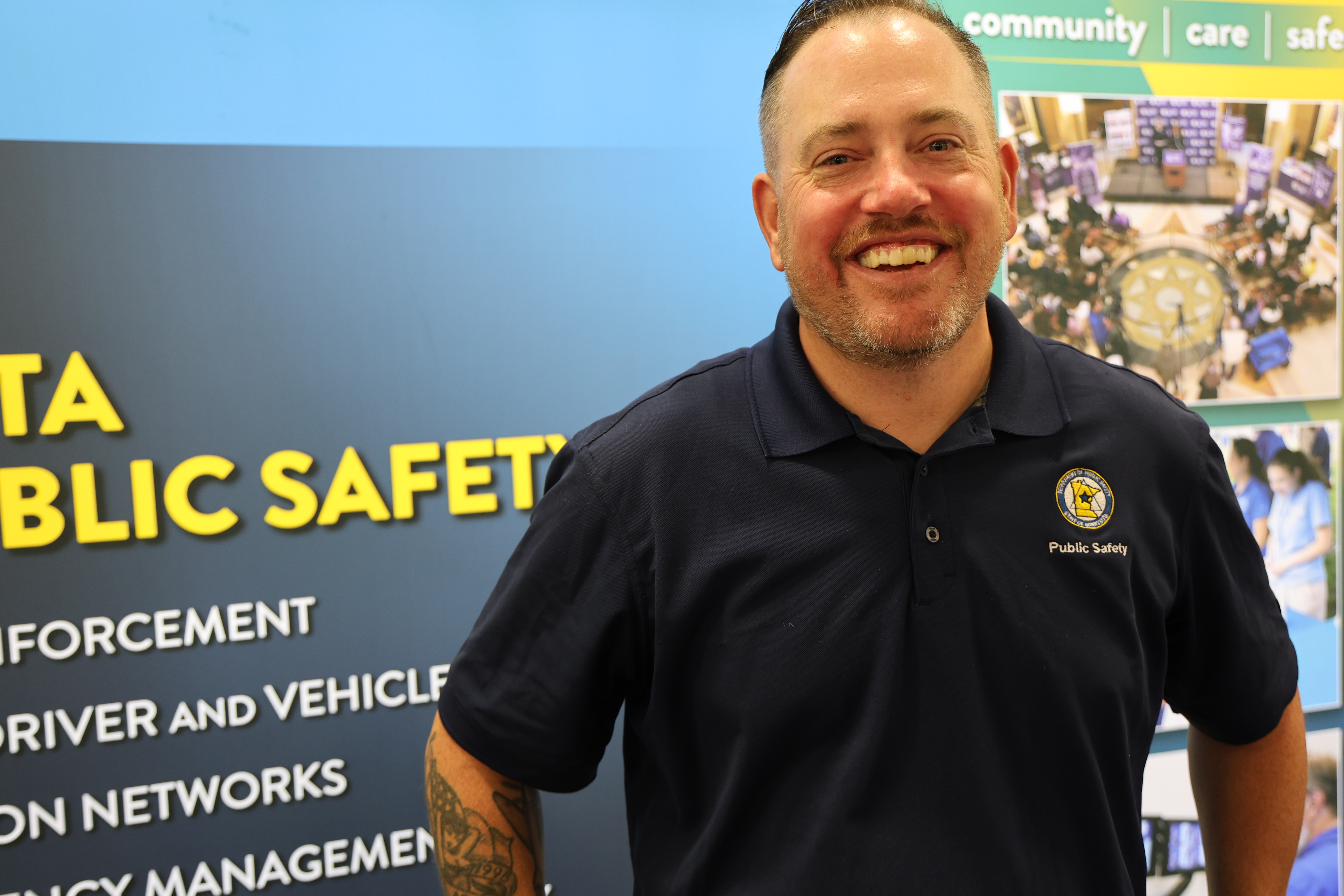 DPS Recruiter Jonathan Stacke at the State Fair booth.