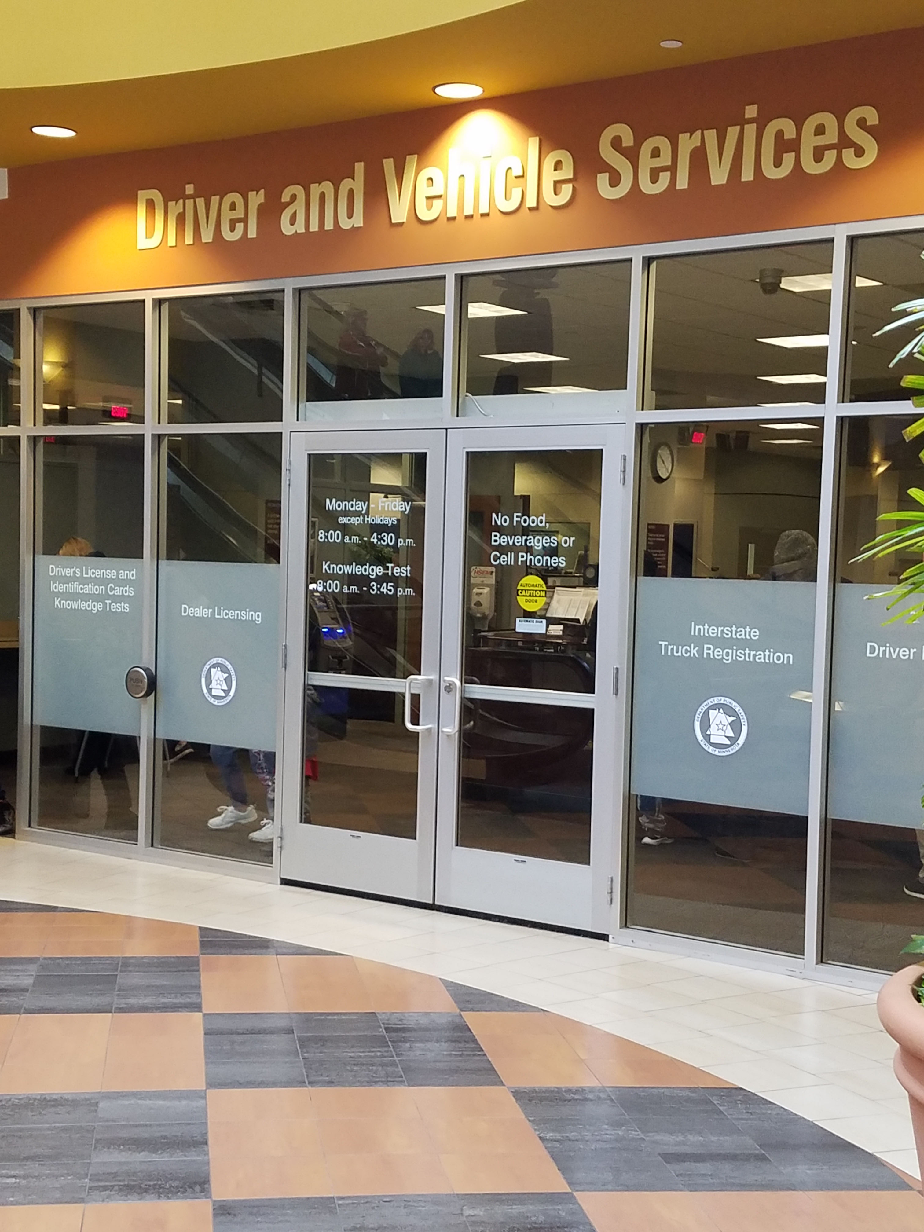 Driver and Vehicle Services office doors