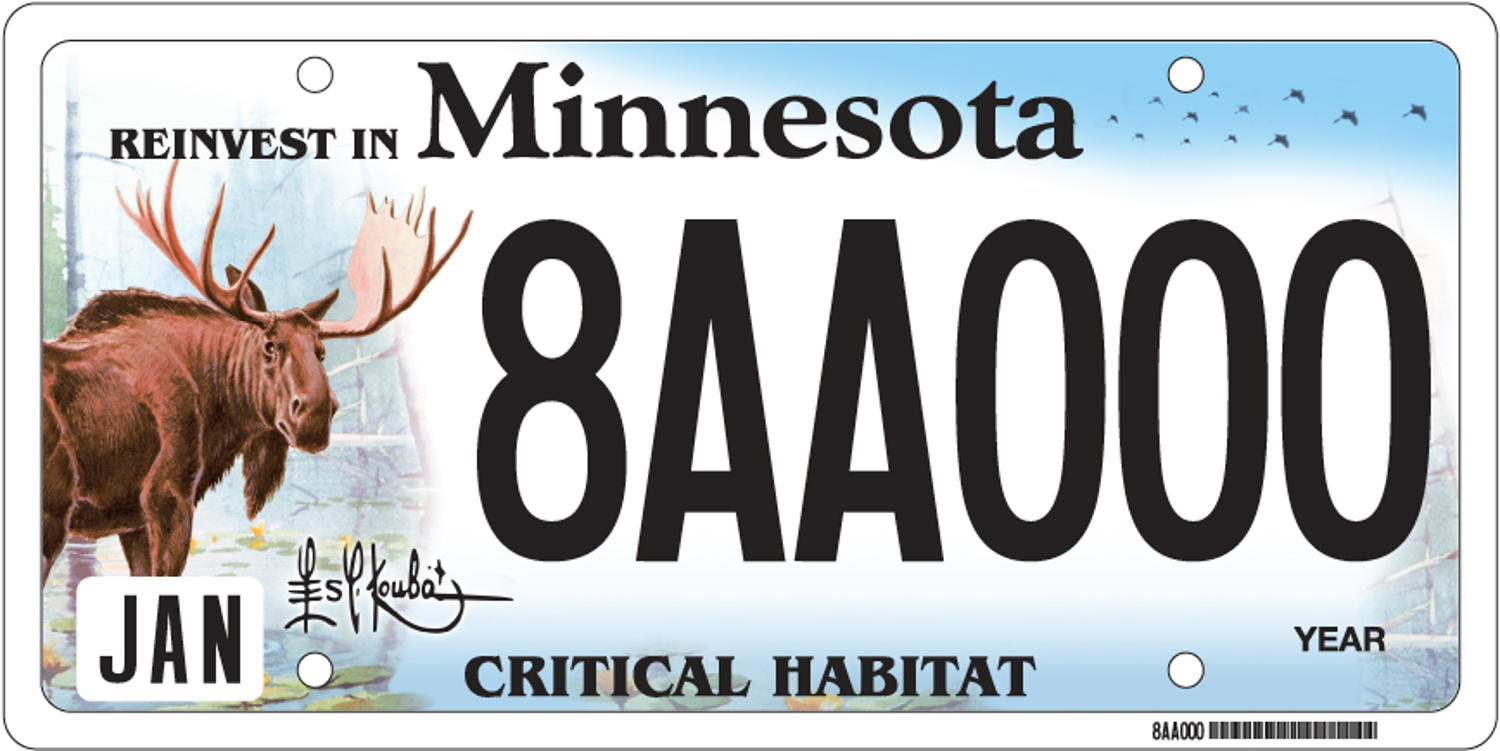 Sample of a Critical Habitat Moose license plate