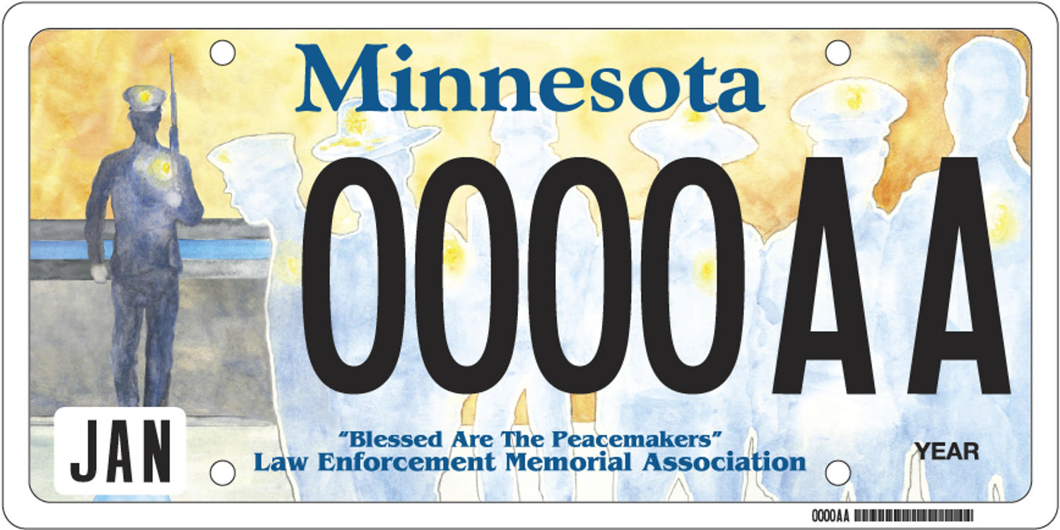 Sample of a Law Enforcement Memorial license plate