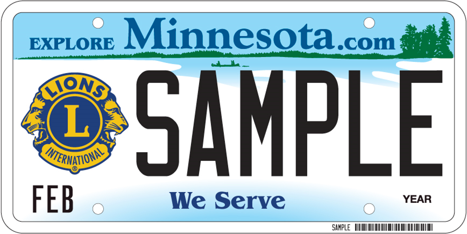 Sample of a Lion's Club license plate
