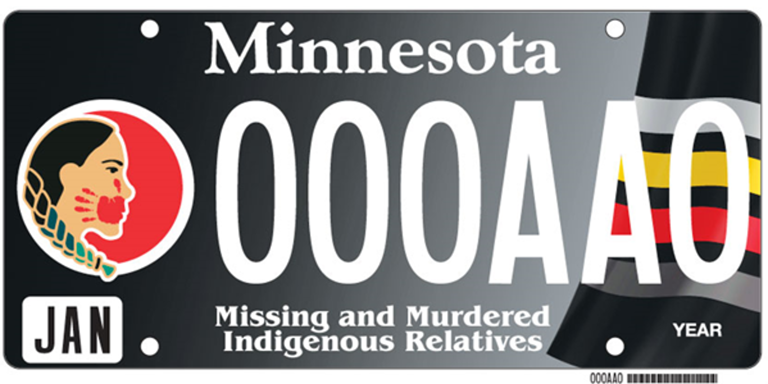Sample of a Missing and Murdered Indigenous Relatives (MMIR) license plate