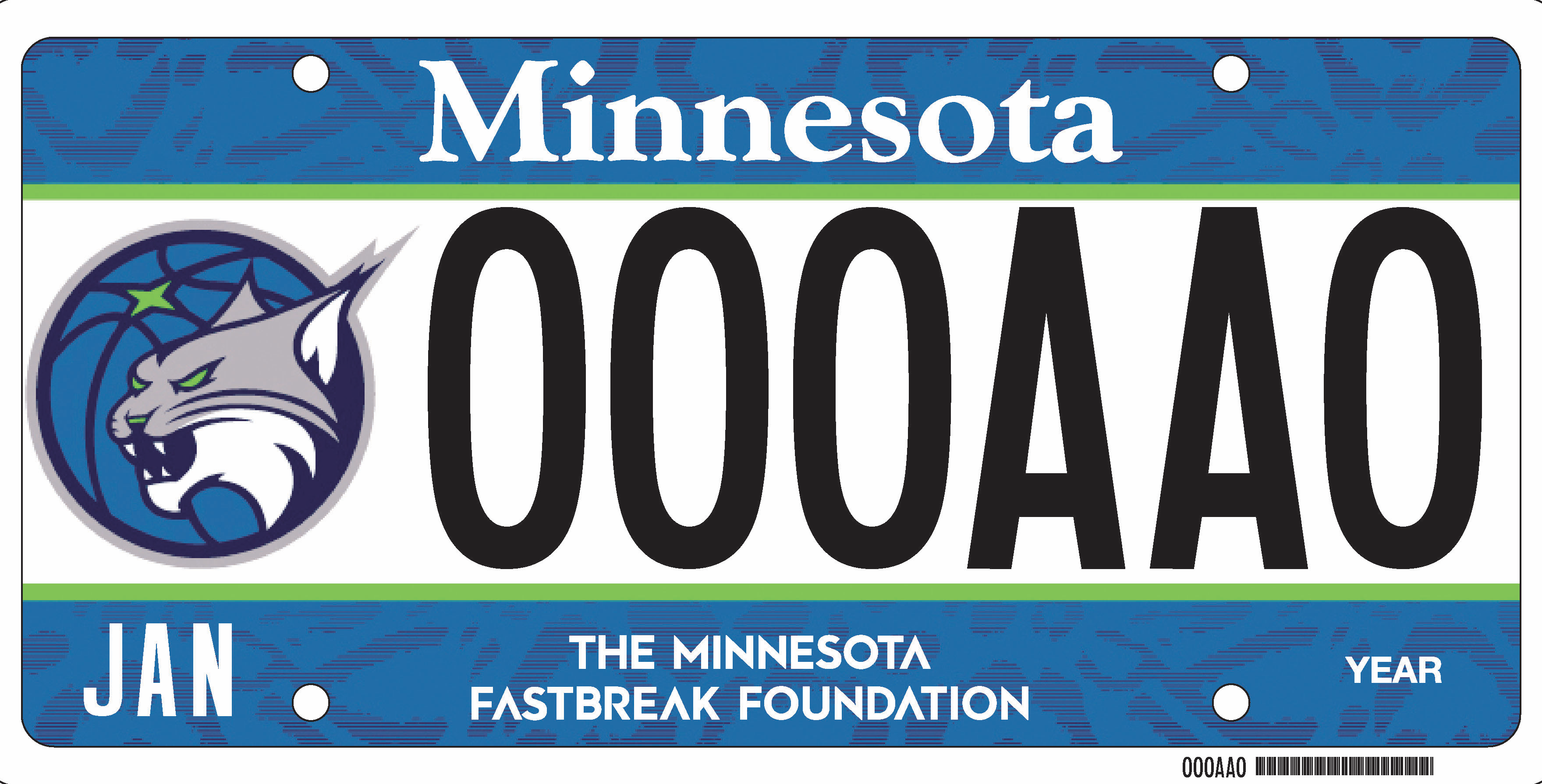 Sample of a Lynx sports team license plate