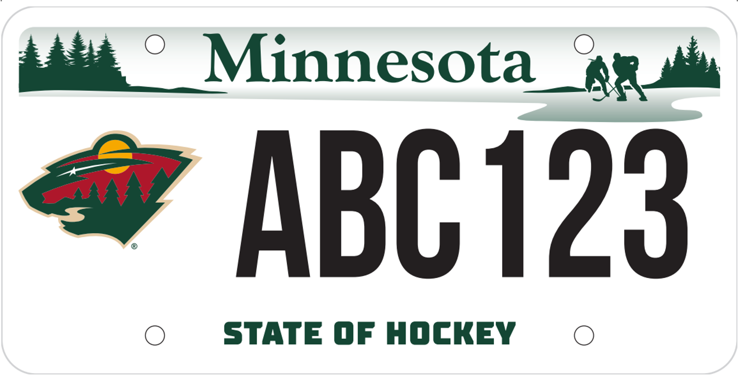 Sample of a Wild sports team license plate 