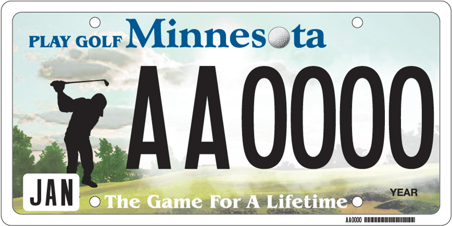 Sample of a Minnesota Golf license plate