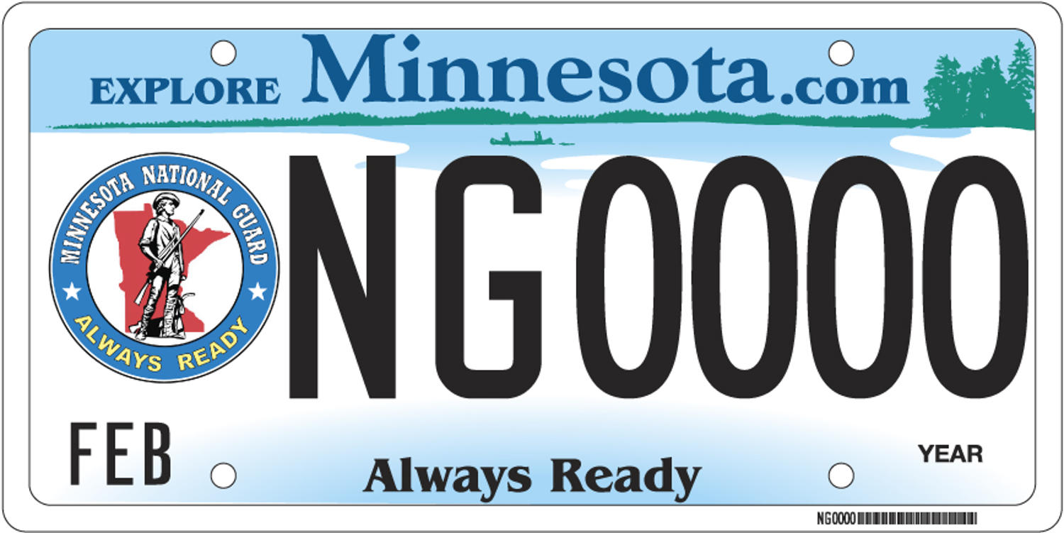 Sample of a National Guard license plate