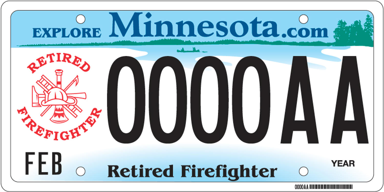 Sample of a Retried Firefighter license plate 
