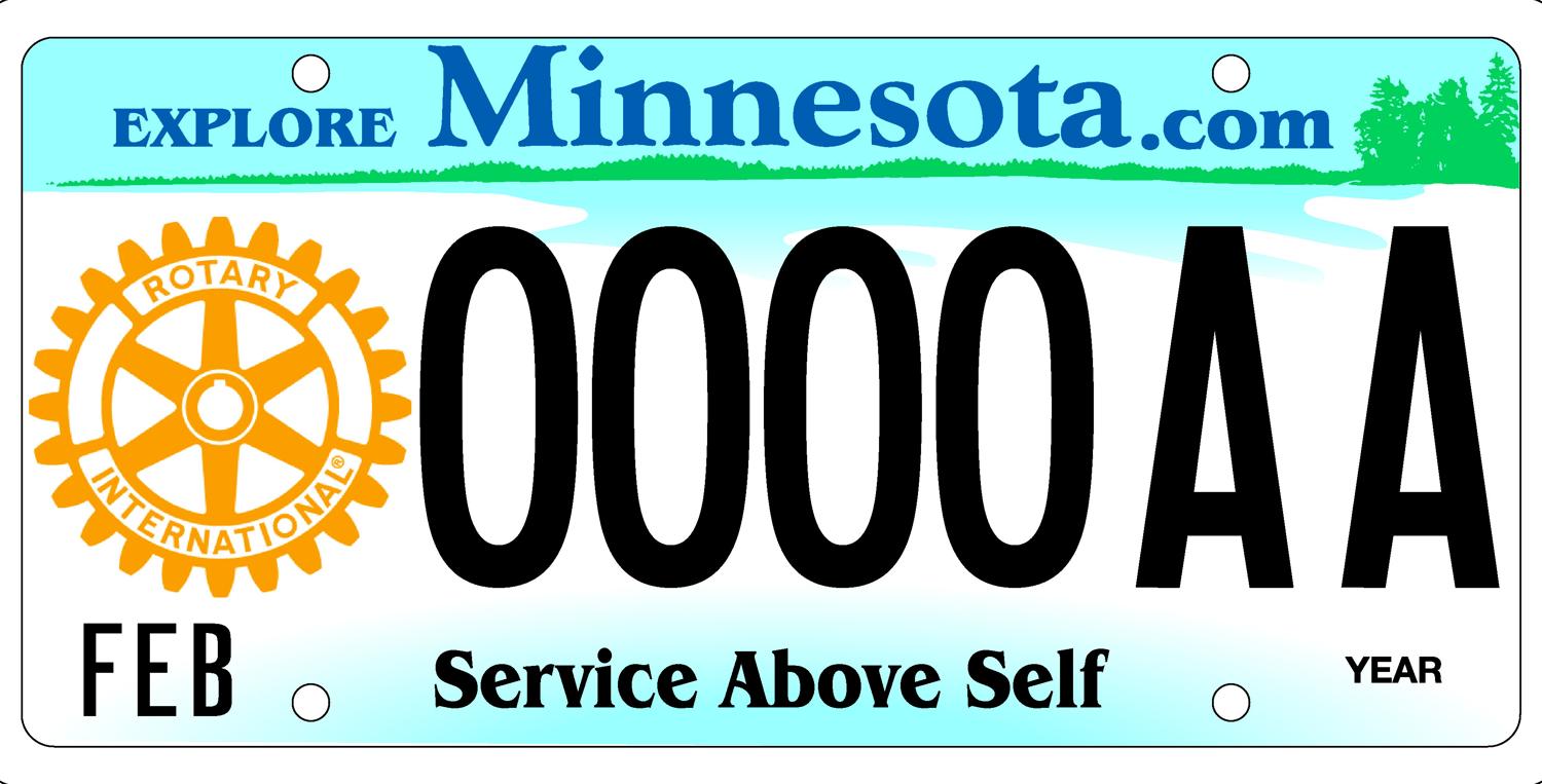 Sample of a Rotary International license plate