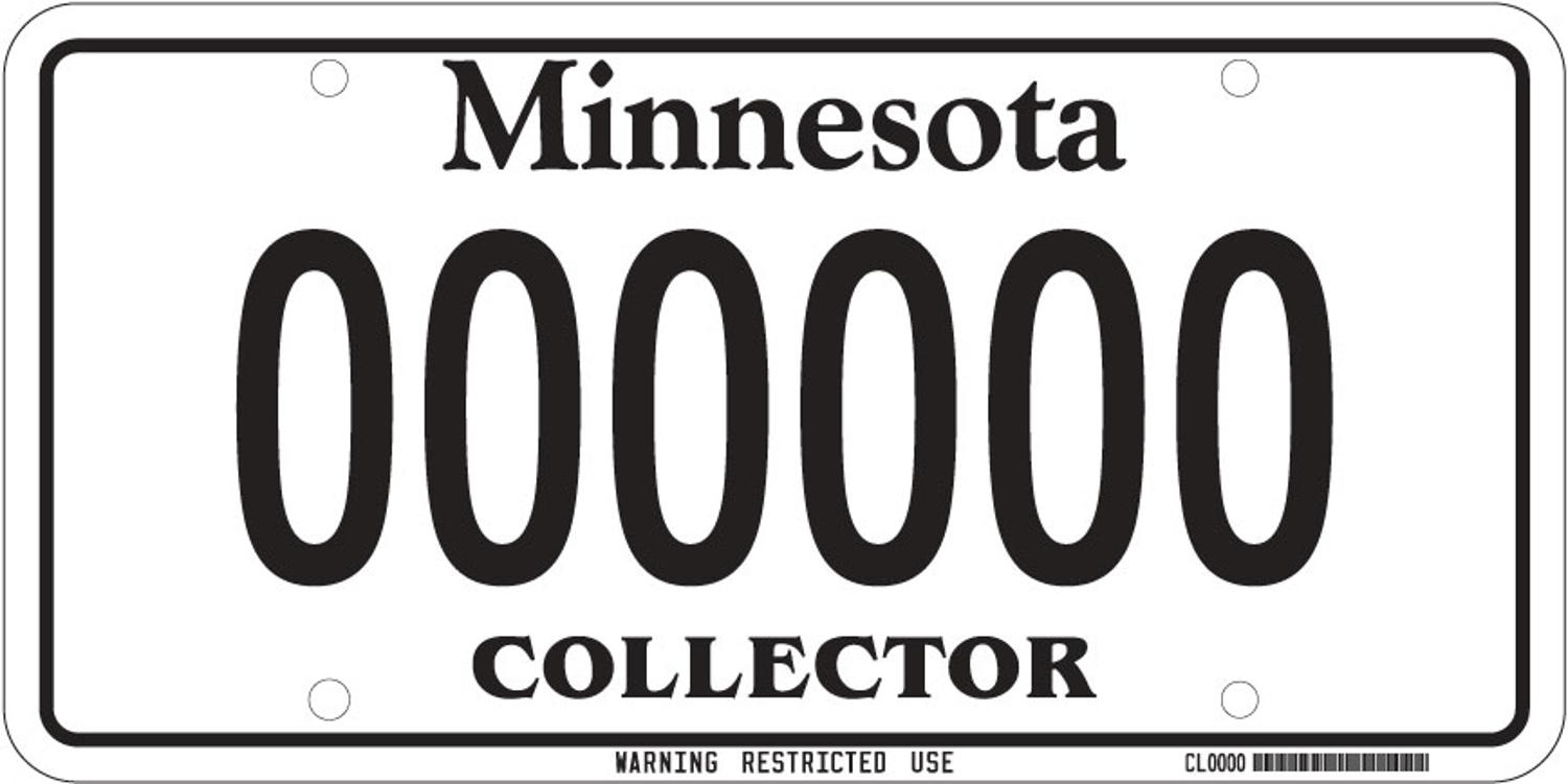 Sample of a Collector license plate