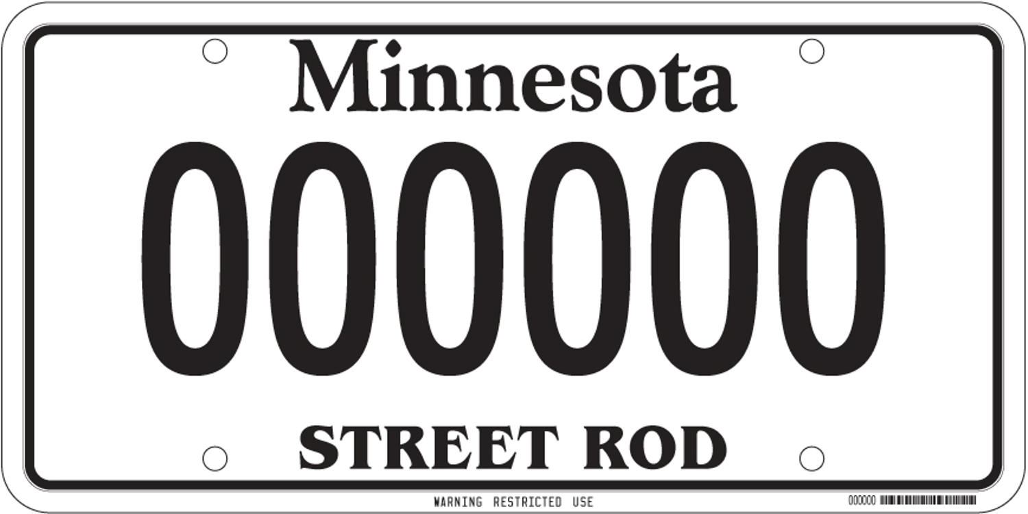 Sample of a Street Rod license plate