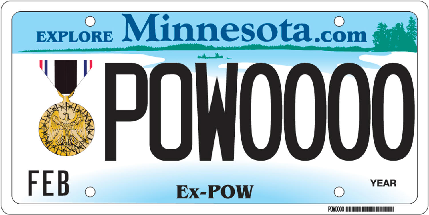 Sample of an Ex-POW Veteran license plate