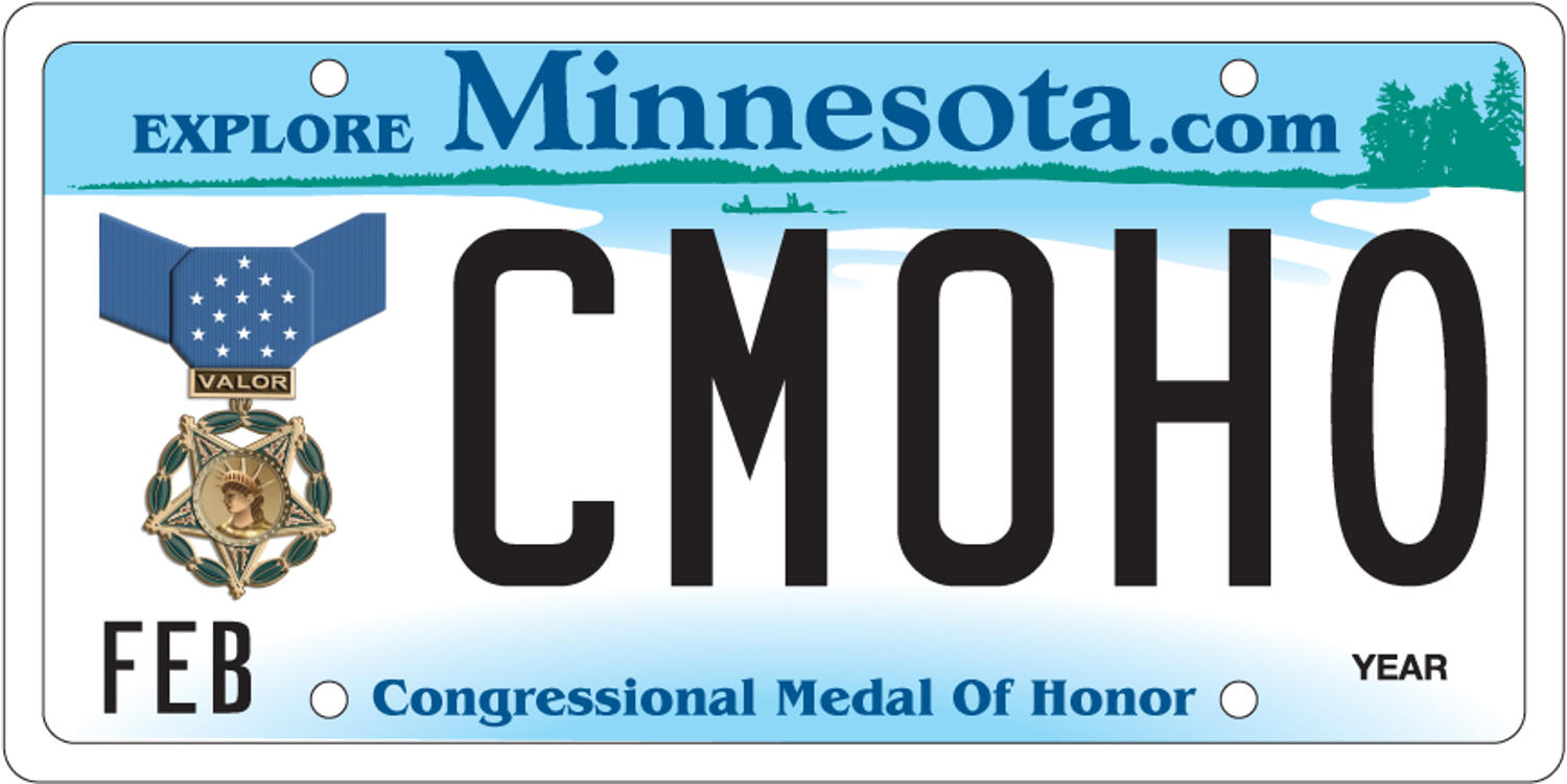 Sample of a Congressional Medal of Honor Veteran license plate