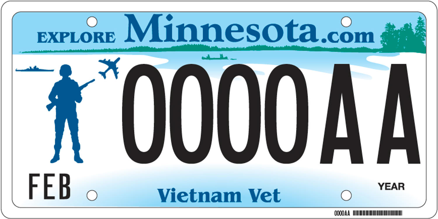 Sample of a Vietnam Veteran Soldier at Arms license plate