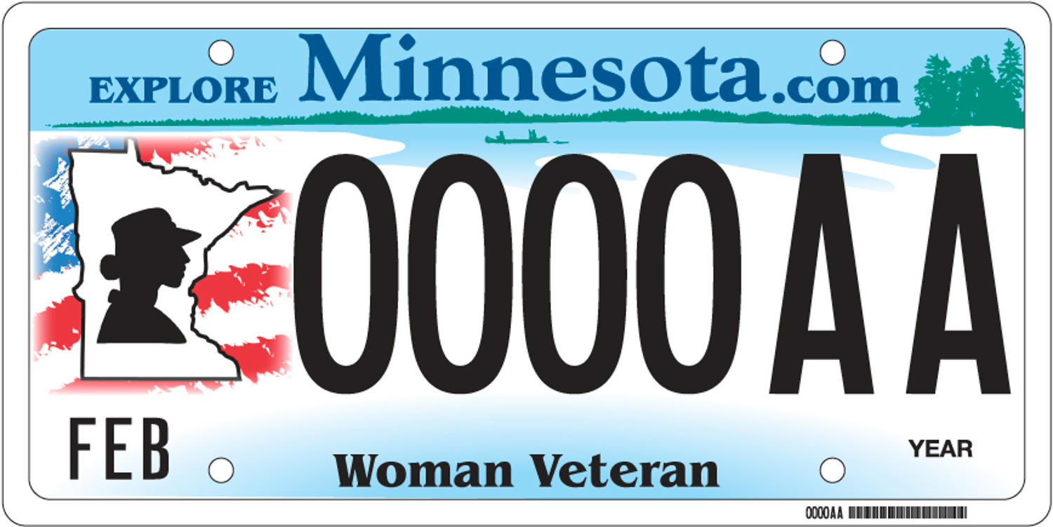 Sample of a Woman Veteran license plate