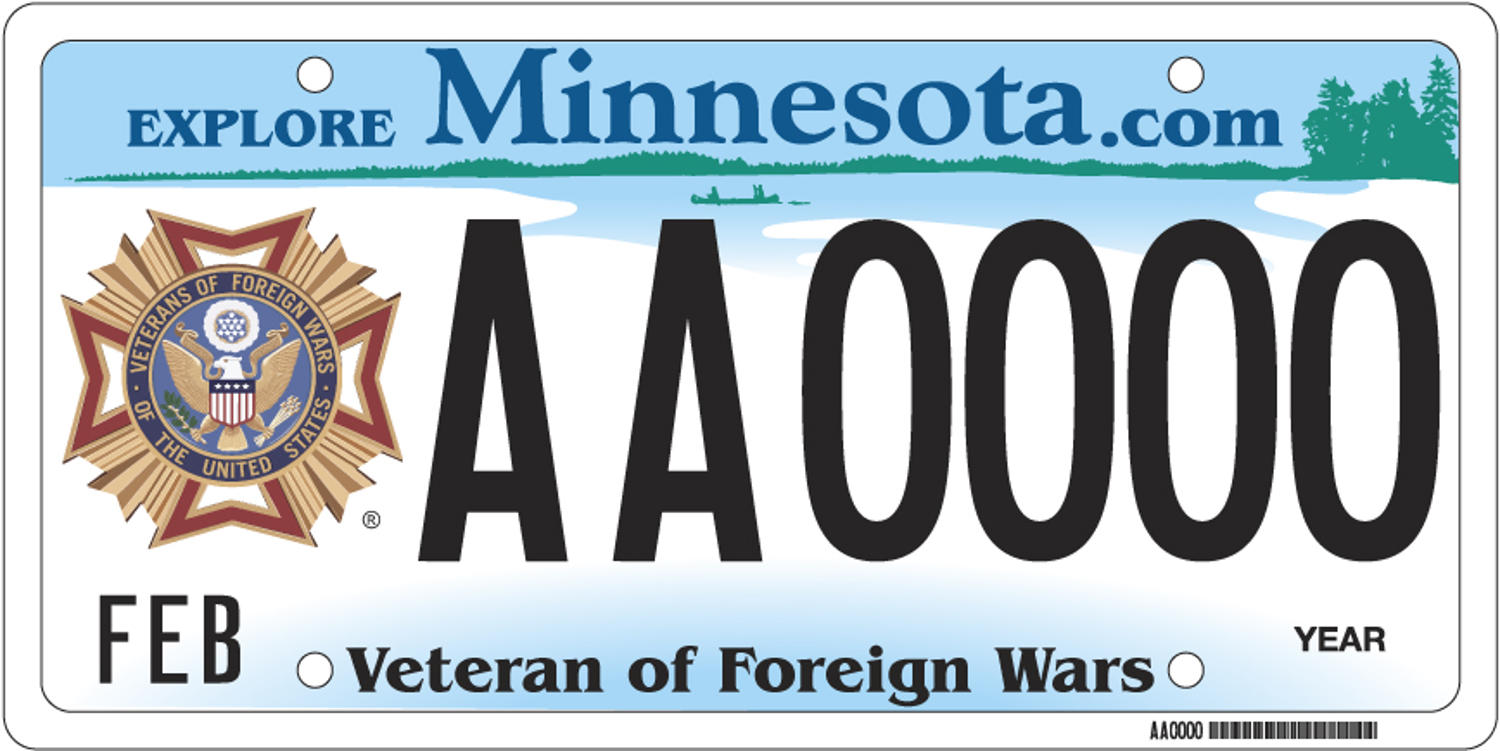 Sample of a Veteran of Foreign Wars (VFW) license plate 
