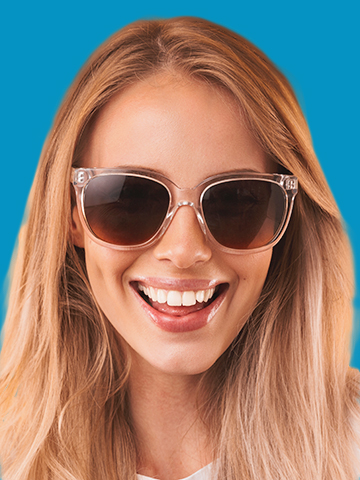Sample of a card photo with a person wearing sunglasses