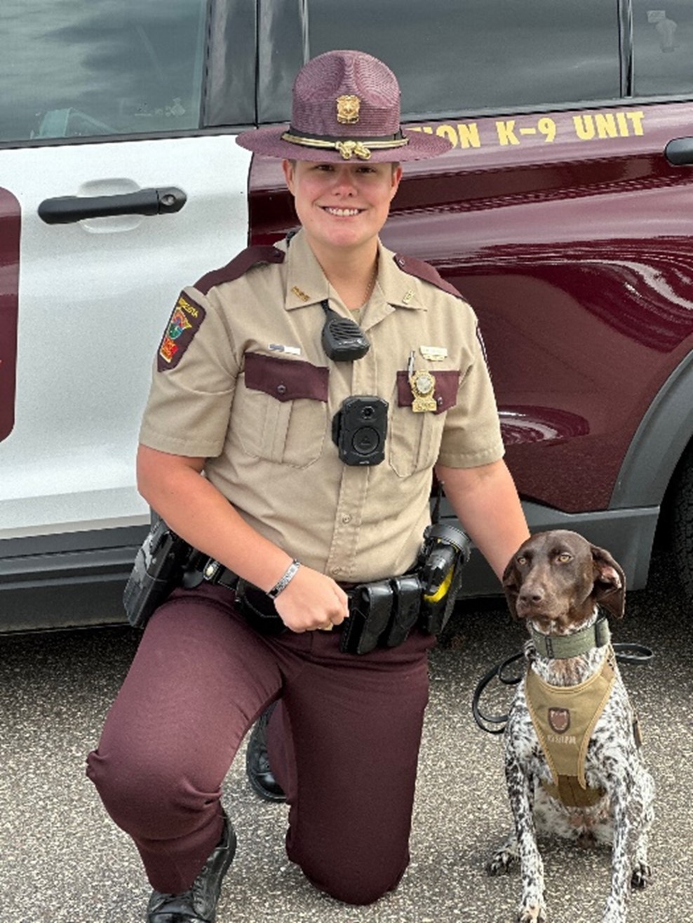Trooper Megan Brynell and her K-9 Maja