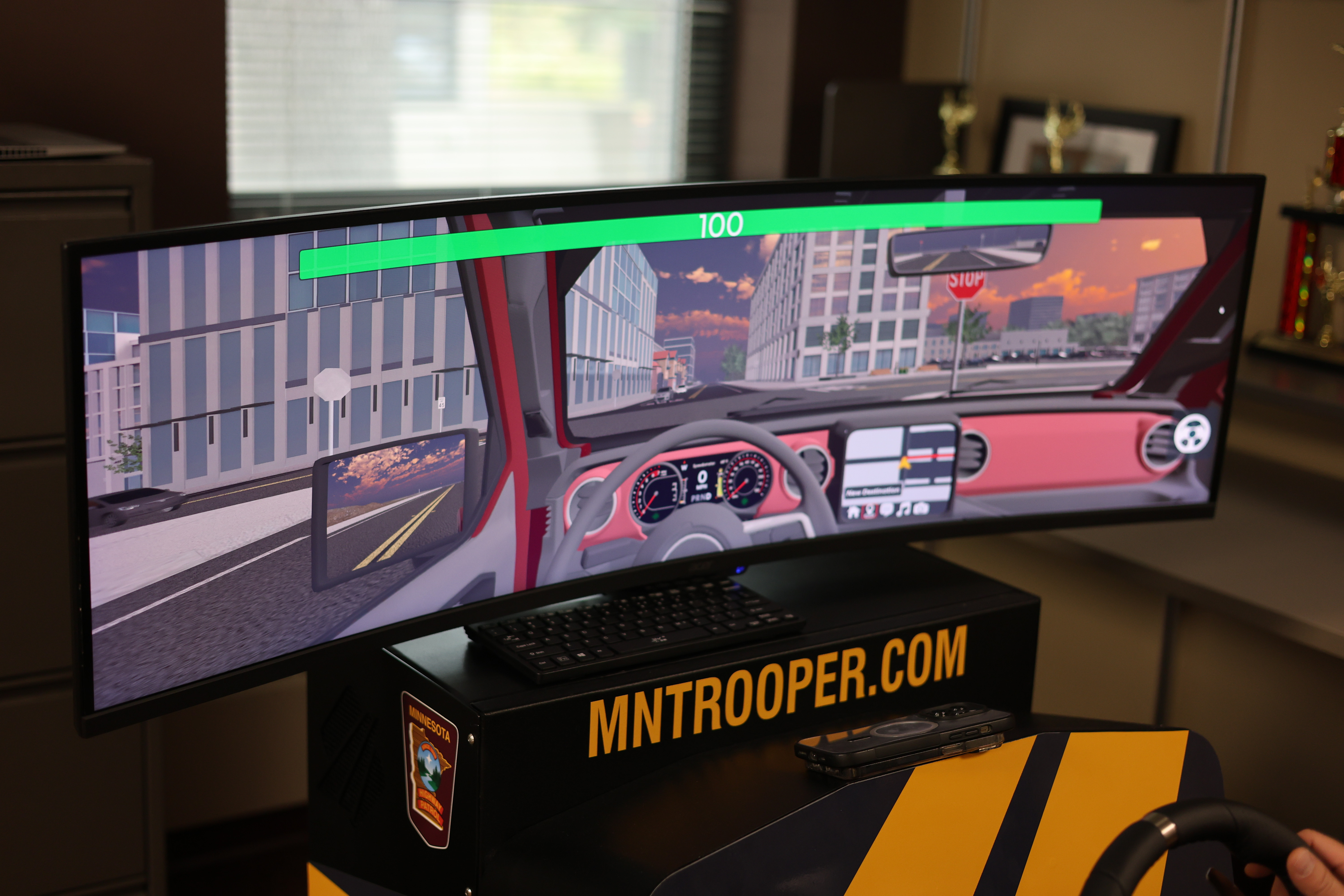 Photo of the State Patrol's new driving simulator