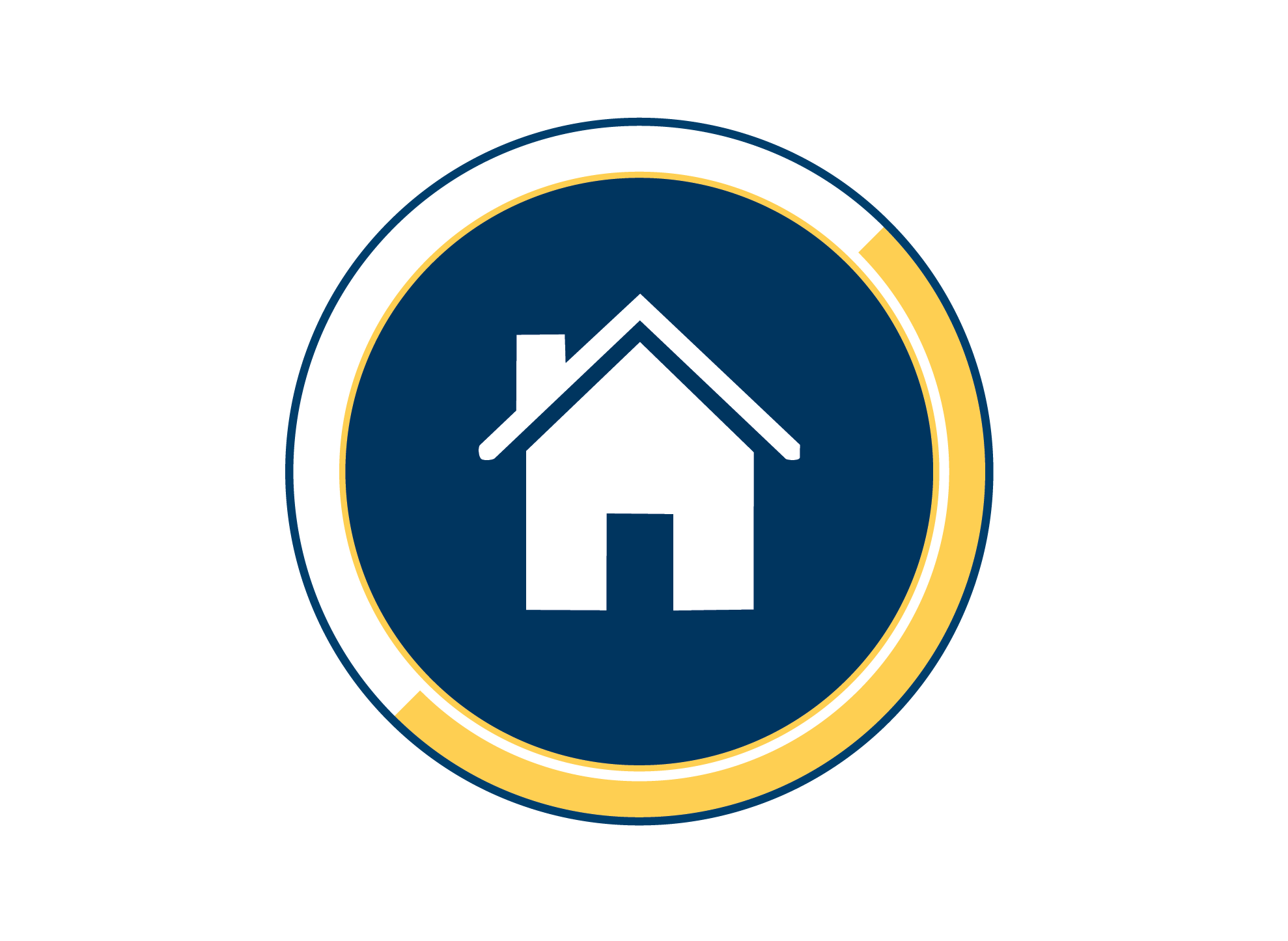 White home icon on blue background