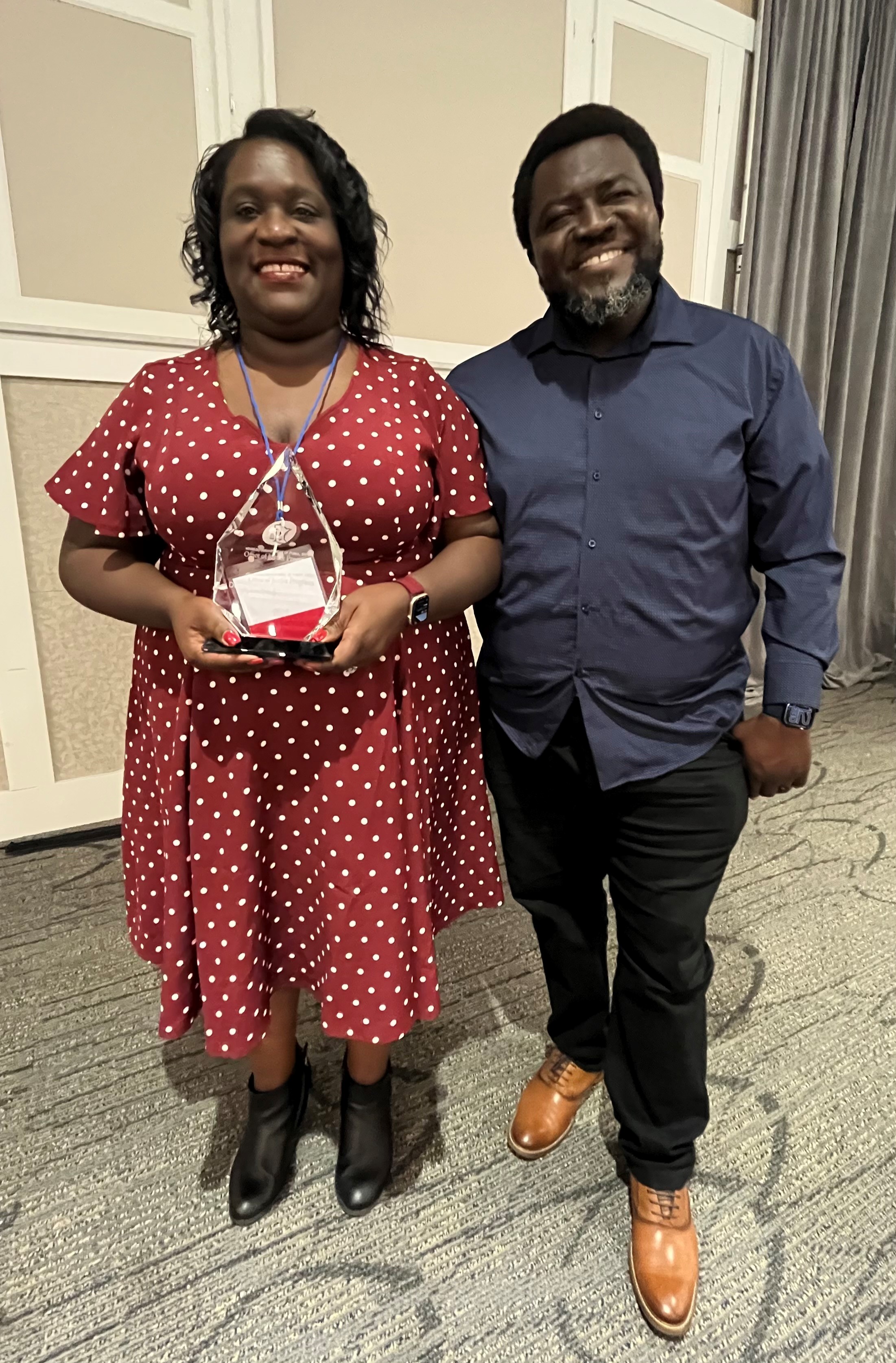 Awardee Kenosha Alexander on left.