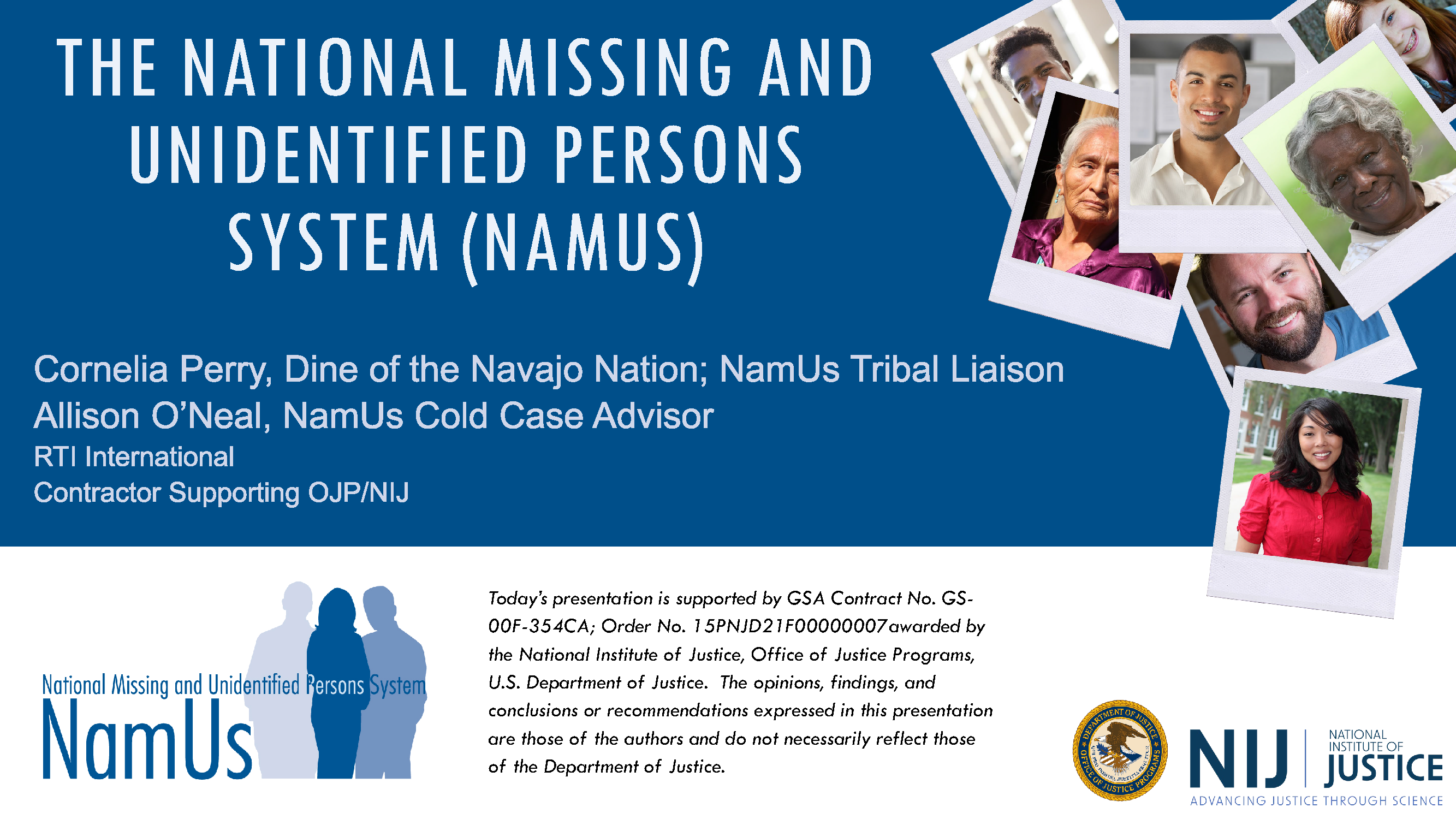 The National Missing and Unidentified Persons System (NAMUS) introduction