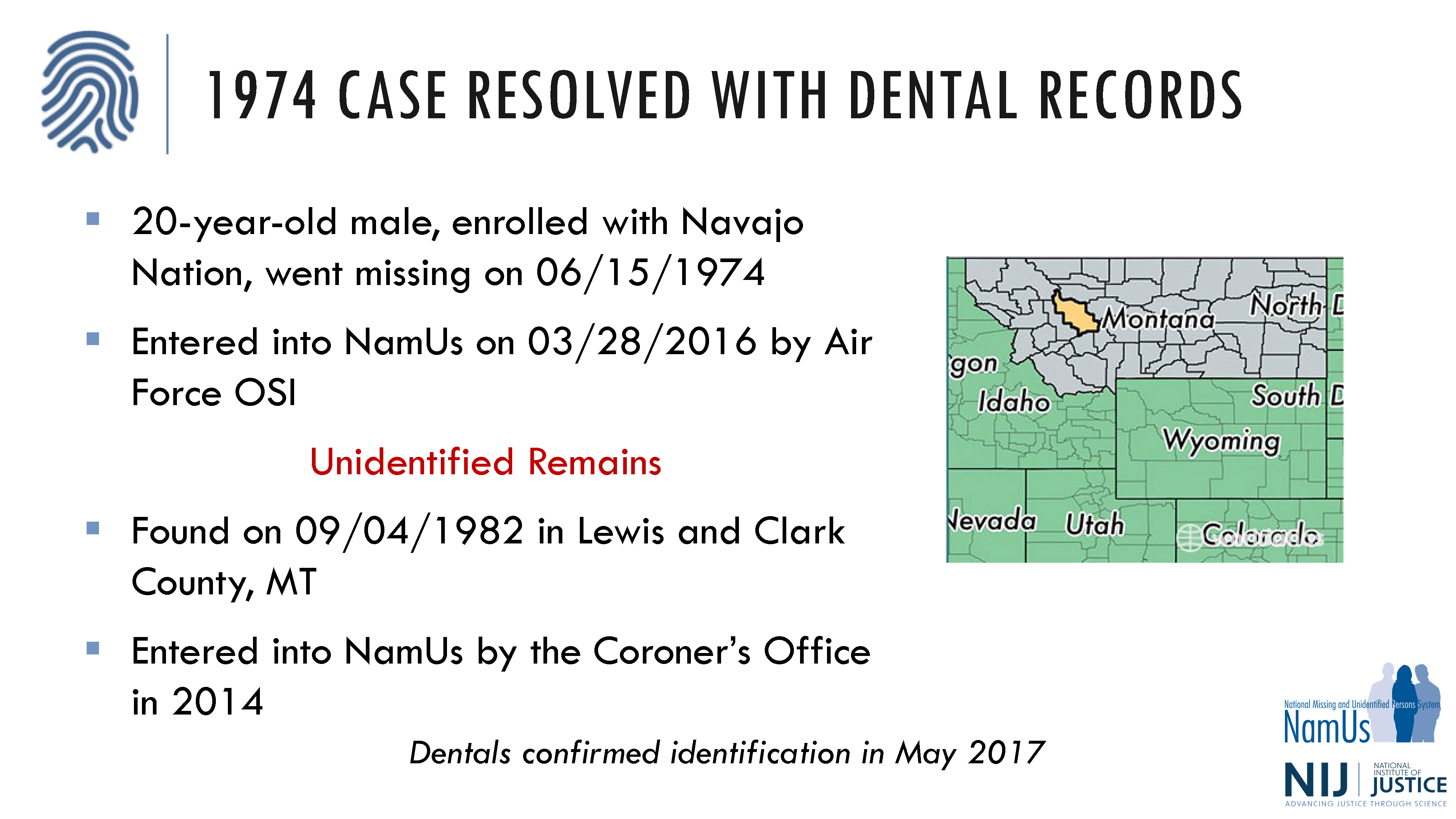 1974 case resolved with dental records