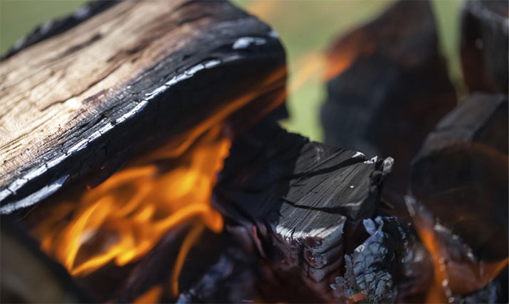Burning firewood