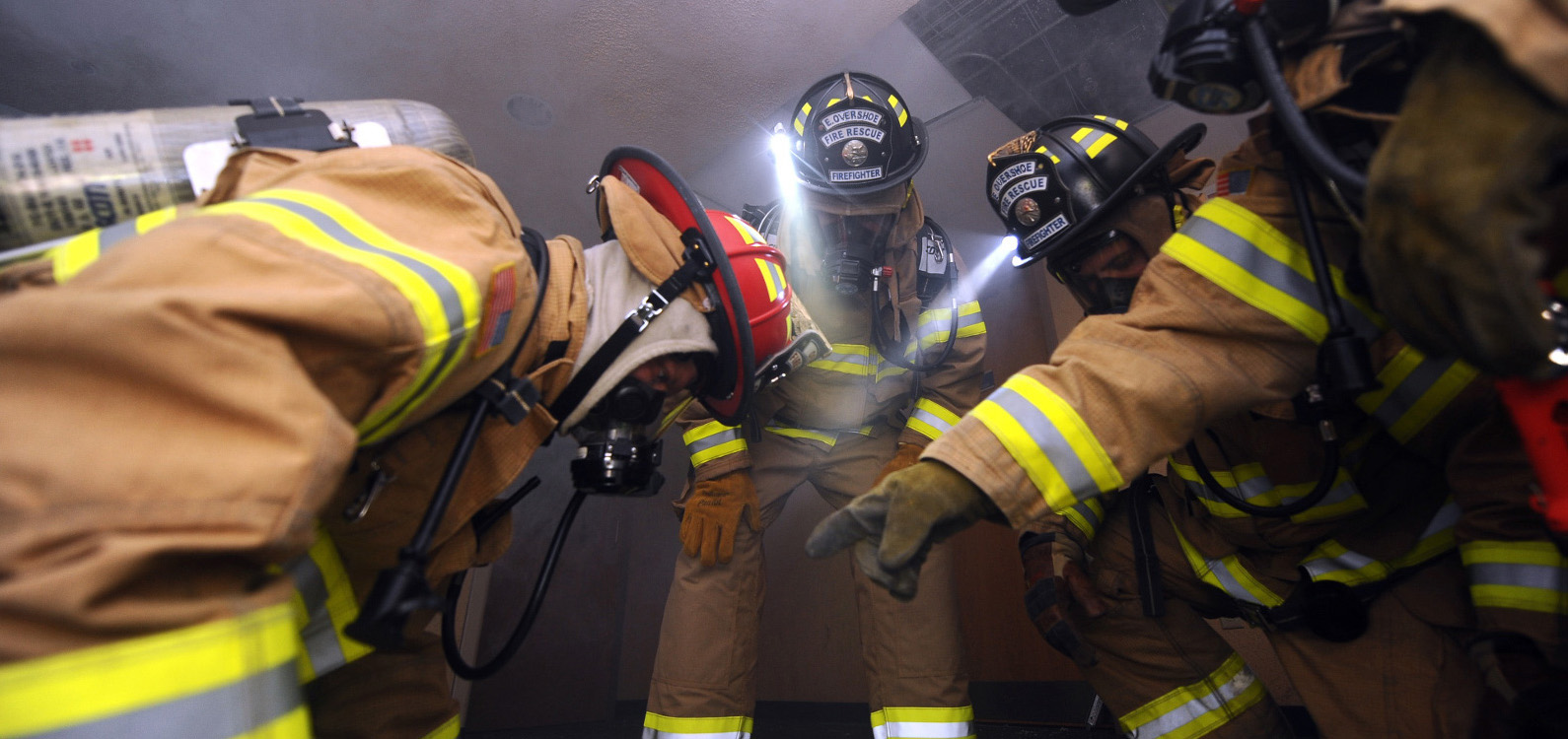 Firefighters work a scene.