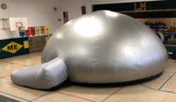 Picture of temporary planetarium in school