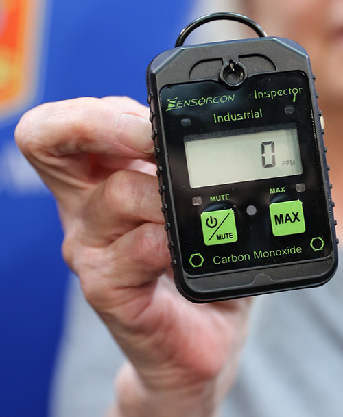 A portable carbon moxide alarm